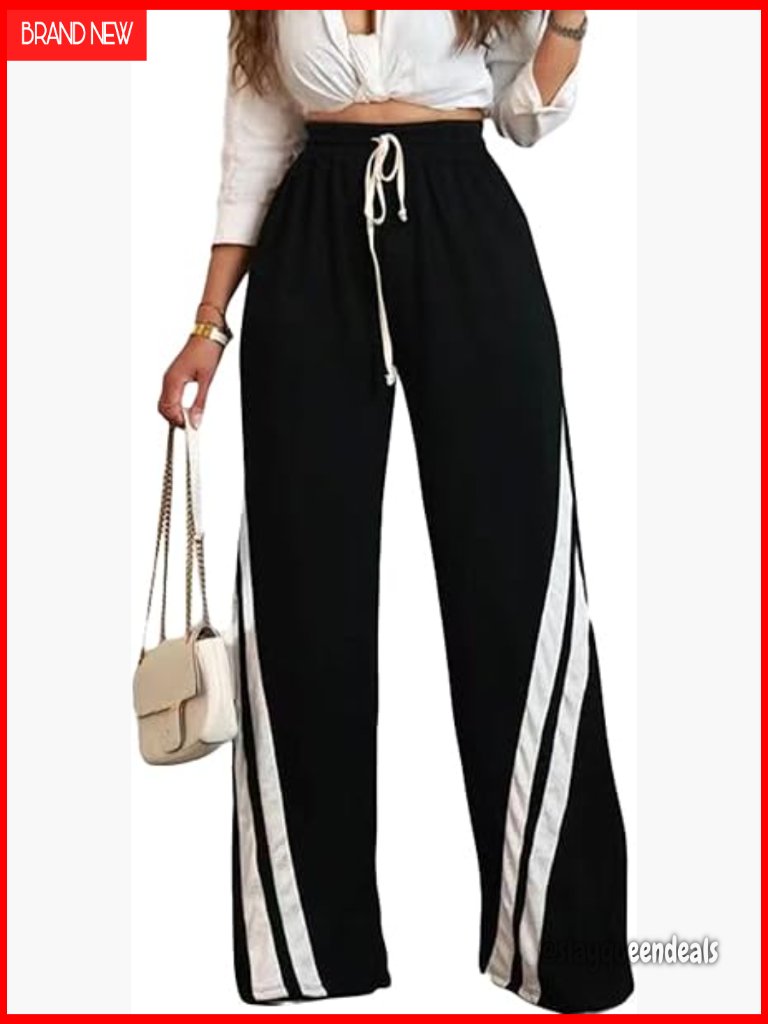 Wide Leg Sweatpants Drawstring High Waisted Loose Casual Pants Lounge Baggy